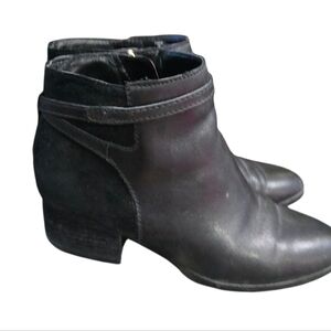 Lauren Ralph Lauren Black Ankle Boots Leather Suede Size 7B